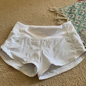 White lululemon shorts size 0